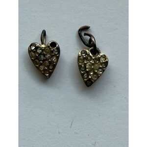 Vintage‎ Sarah Coventry Heart Shape Pendants With Rhinestones